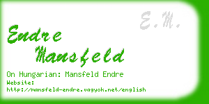 endre mansfeld business card